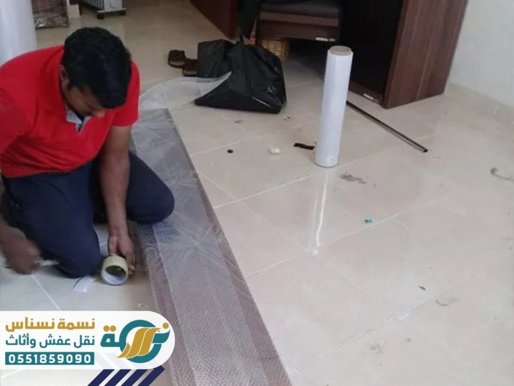 شاهد صور حقيقية لأعمال شركة نسمة نسناس في نقل العفش داخل وخارج محافظة الرس، تشمل مراحل التغليف، الفك والتركيب، والتنظيف النهائي – خدمات احترافية بسرعة وجودة عالية